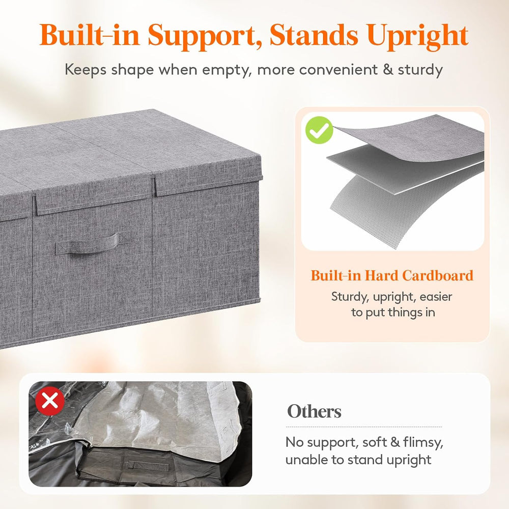 Lifewit 100L Under Bed Storage Containers, 11.8 Inch Tall Underbed Clothes St...