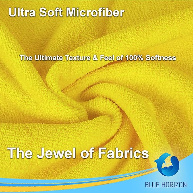 Blue Horizon Microfiber Cleaning Towels, Ultra Soft Plush Washcloth, Household - Image 3