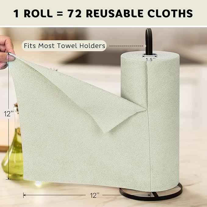 Matthew Microfiber Cleaning Cloth Roll 72Pack Reusable Paper Towels&Washable - Image 3