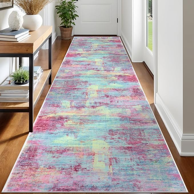 IOHOUZE Abstract Runner Rug 3x12 Ft Washable Runners by iOhouze