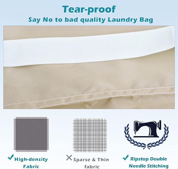 Heavy Duty Laundry Bag 2 Pack XL Nylon Laundry Bags - Image 3