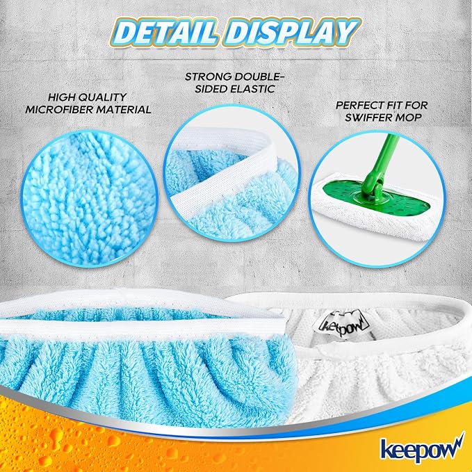 KEEPOW Reusable Microfiber Mop Pads - Image 4