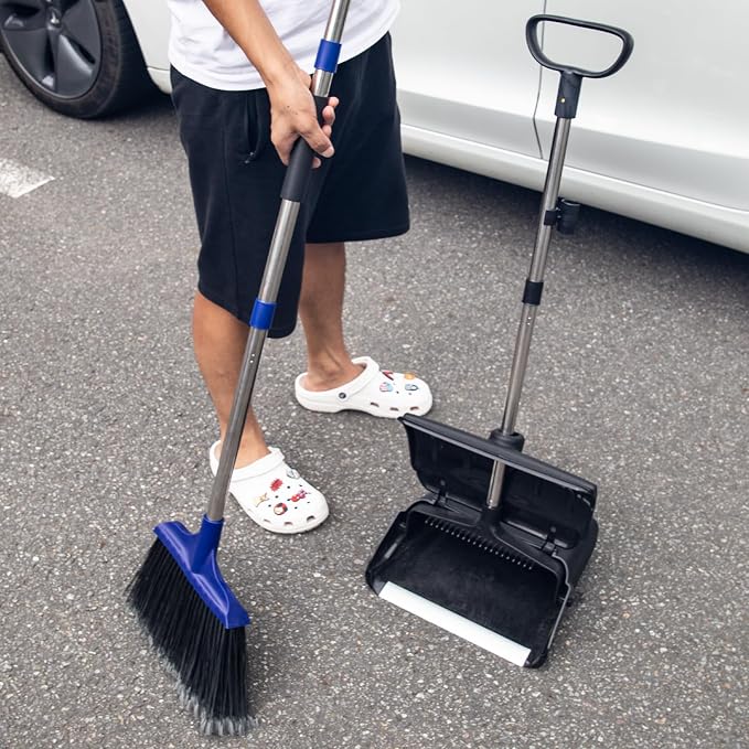 Kefanta Outdoor Heavy Duty 2 Brooms and Dustpan Set - Image 2