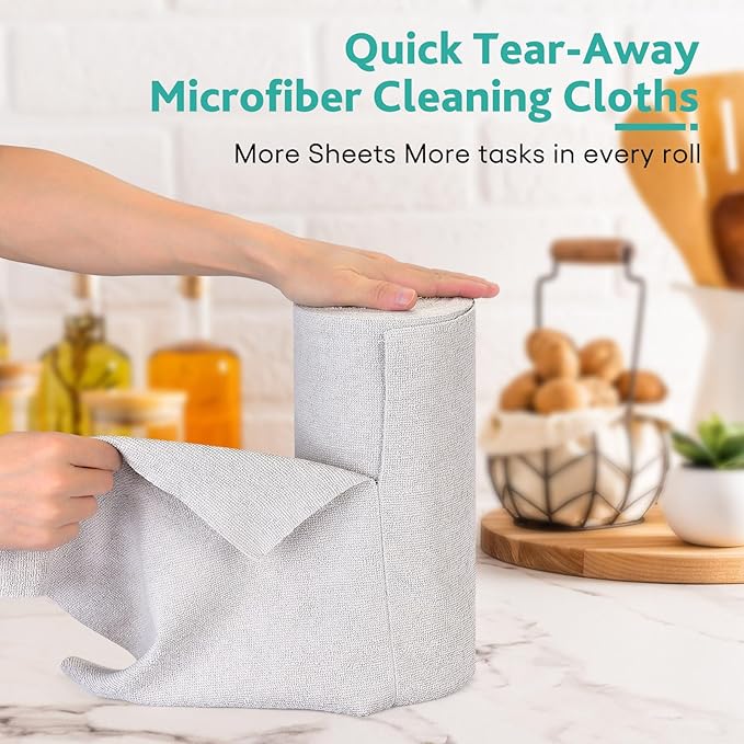 Matthew Microfiber Cleaning Cloth Roll 72Pack Reusable Paper Towels&Washable - Image 2