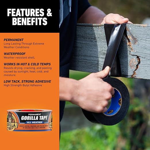 Gorilla All Weather Duct Tape, 1.88" x 25 yd | UV Resistant | Waterproof | - Image 4
