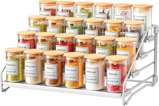 RCHYFEED 4 Tier Spice Rack Organizer, Spice Organization by RCHYFEED