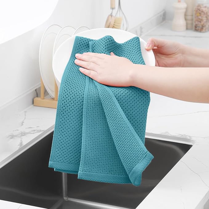 Homaxy 100% Cotton Waffle Weave Kitchen Dish Towels, Ultra Soft Absorbent Quick - Image 4