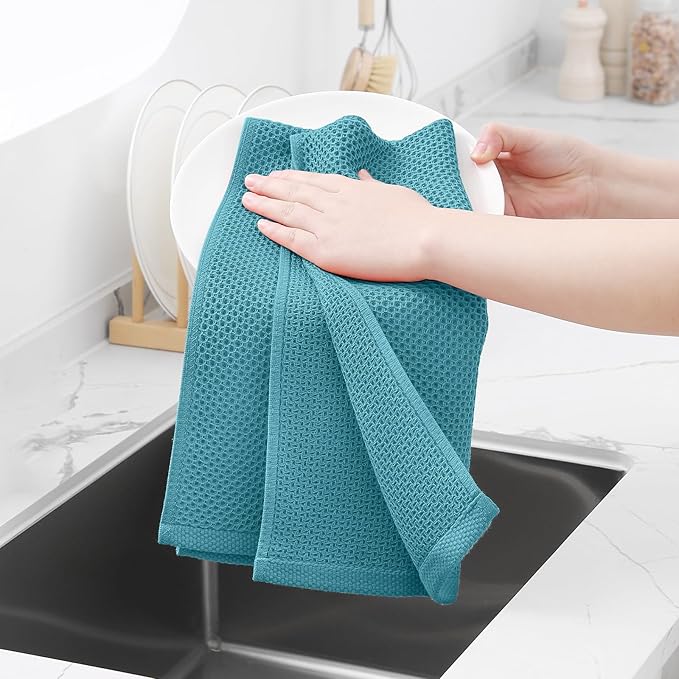 Homaxy 100% Cotton Waffle Weave Kitchen Dish Towels, Ultra Soft Absorbent Quick - Image 4