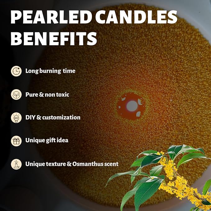 Osmanthus Scented Pumpkin Pearled Candle 18oz Luxury Sand Candle Granulated Wax - Image 3
