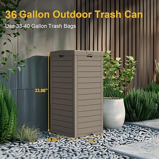31 Gallon Outdoor Trash Can - Image 3