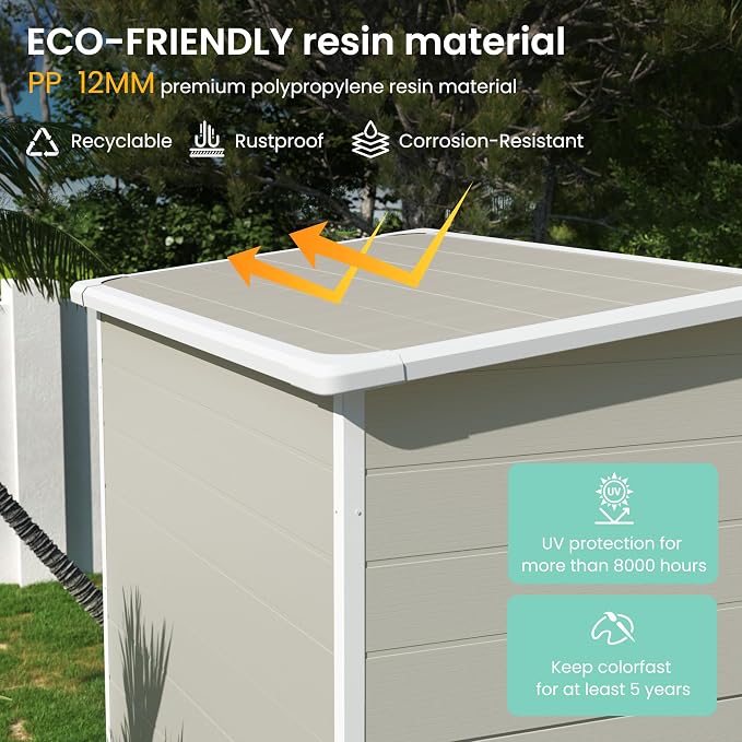 UDPATIO Outdoor Storage Shed 5x3 FT, Plastic Garden Shed - Image 2