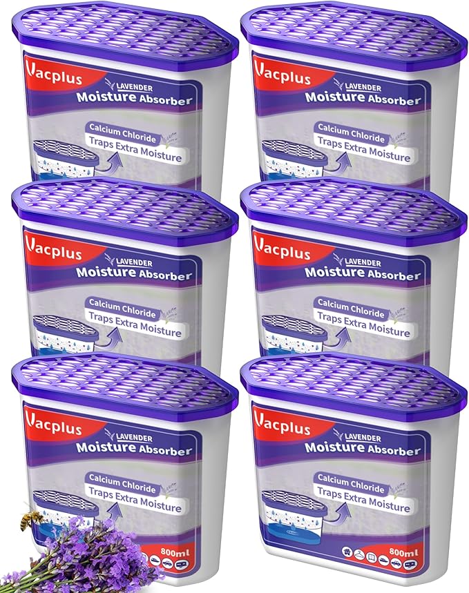 Vacplus Moisture Absorbers 6 Pack, 16.0 Oz Portable Humidity Absorber Boxes by Vacplus