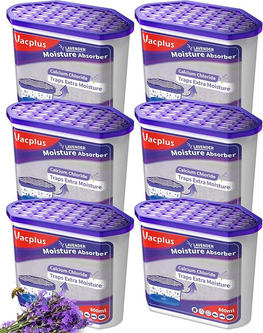 Vacplus Moisture Absorbers 6 Pack, 16.0 Oz Portable Humidity Absorber Boxes by Vacplus