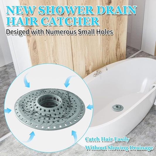 Shower Hair Drain Catcher, Silicone Bathtub Drain Hair Catcher Strainer - Image 2