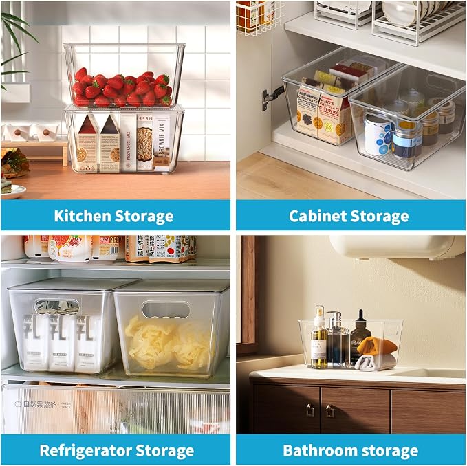 Clear Stackable Storage Bins, Pantry Organizers & Storage Containers, Cabinet - Image 5