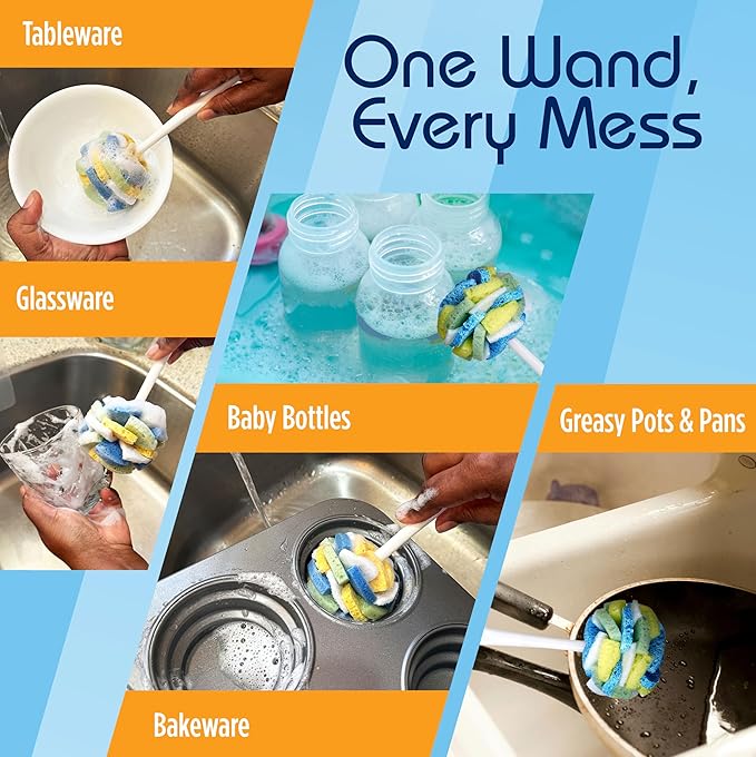 Compac Home Dish SpongeWand Plus Tri Surface Scrubbing Sponge - Image 6