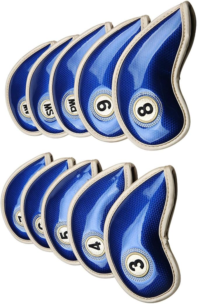 HISTAR 10pcs Crystal Pu Leather Golf Iron Head Covers Set Iron Club Headcover - Image 2