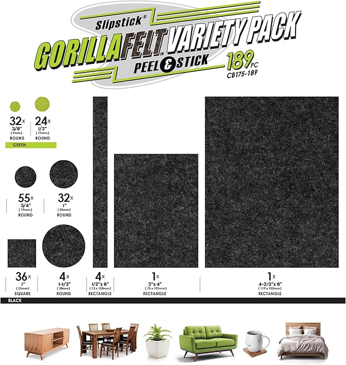 Slipstick Gorilla Felt Furniture Pads Premium Furniture Pads & Chair Leg Floor - Image 3