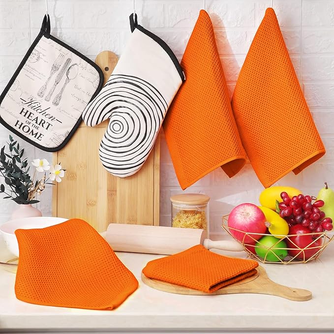 Homaxy 100% Cotton Waffle Weave Kitchen Dish Cloths, Ultra Soft Absorbent Quick - Image 6