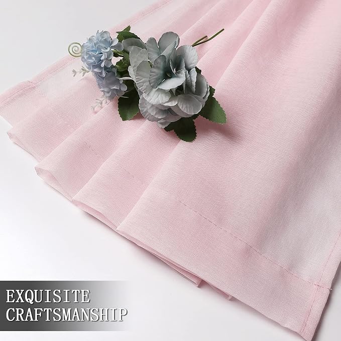 Tollpiz Sheer Curtain Linen Textured Living Room Curtains Sheer Light Filtering - Image 7