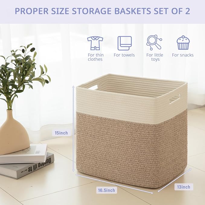OIAHOMY Storage baskets for Shelf, Large Collapsible Storage Bins, Blanket - Image 4