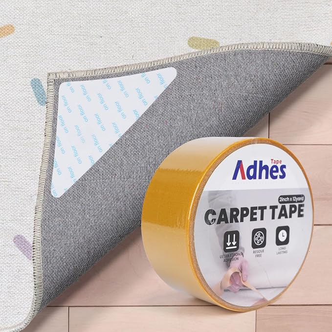 Adhes Double-Sided Carpet Tape, 2 Inch x 12 Yard Rug Tape by ADHESTAPEPERSUITOFPERFECTION