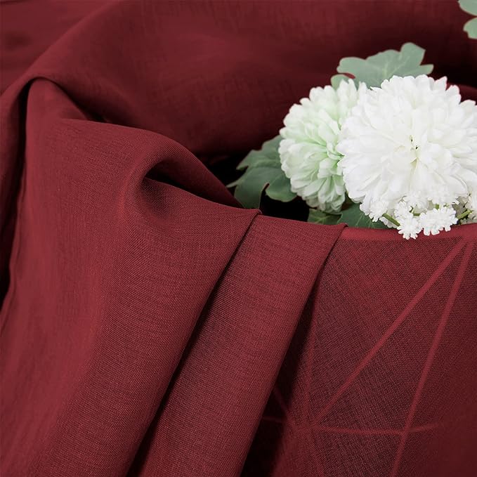Tollpiz Short Sheer Curtain Linen Textured Living Room Curtains Sheer Light - Image 6