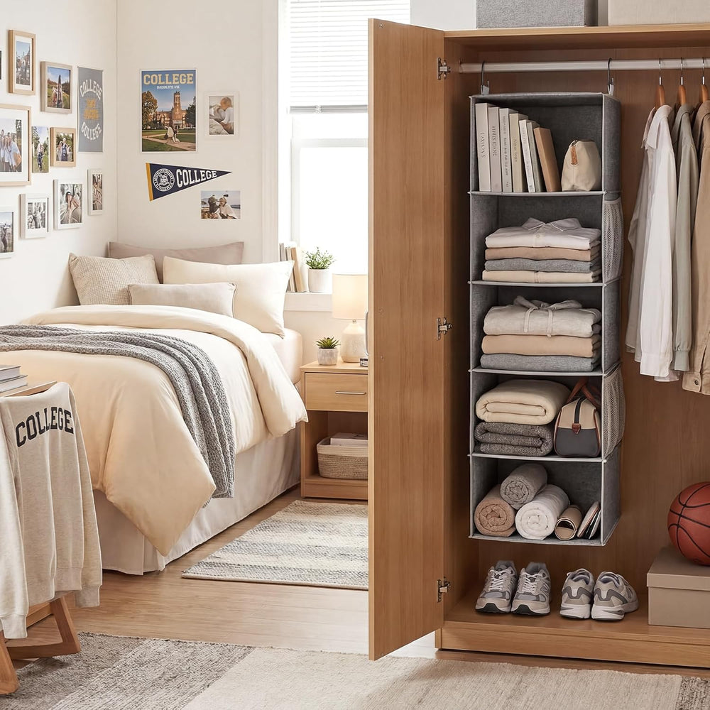 StorageWorks Hanging Closet Organizer for Small Closets, 5 Shelf