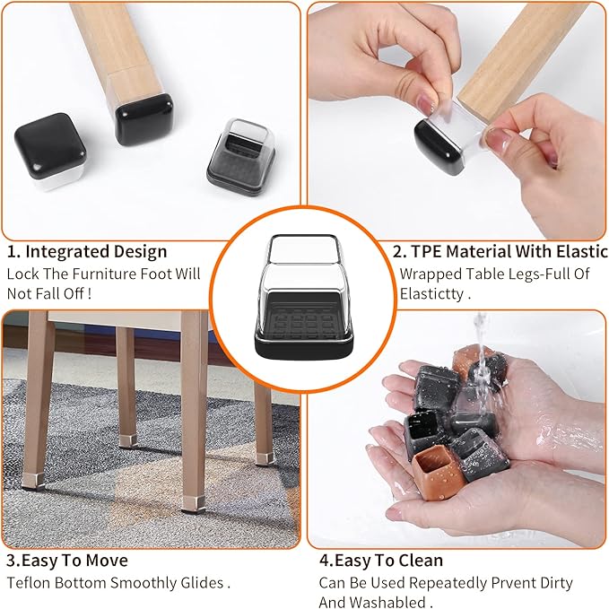 Ezprotekt 24 Pcs Chair Leg Sliders - Image 5