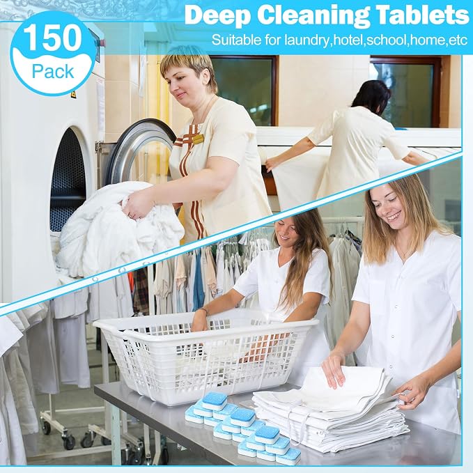 150 Pcs Washing Machine Cleaner Washing Machine Tablets Deep Cleaner Tablets - Image 7