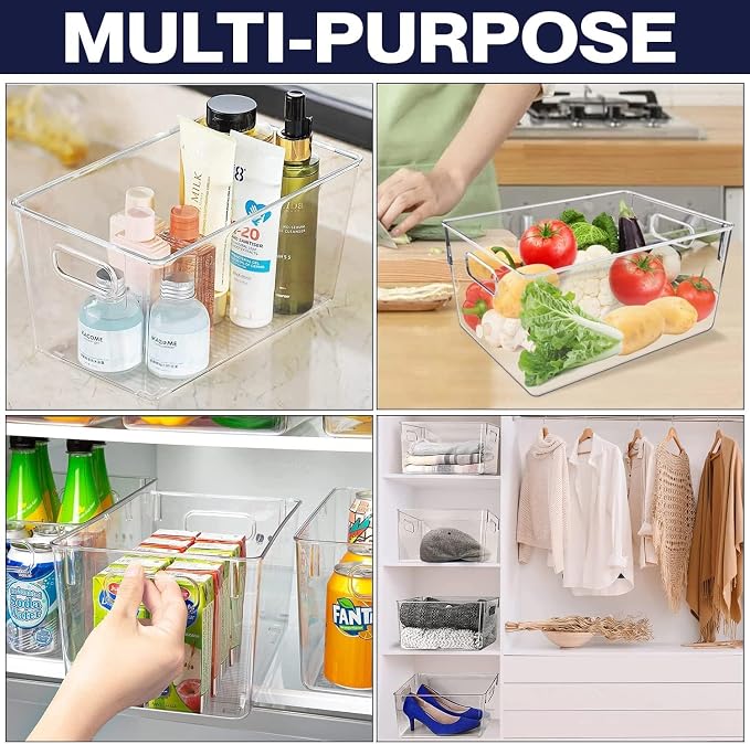 Clear Plastic Storage Bins, Pantry Organizers and Storage Containers Fridge