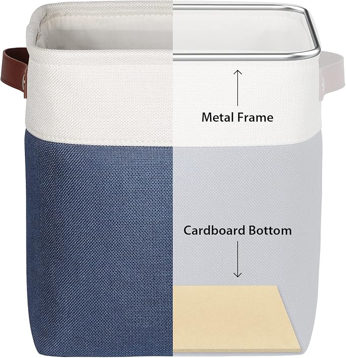Univivi Fabric Cube Bins Set of 4 Storage Baskets - Image 3