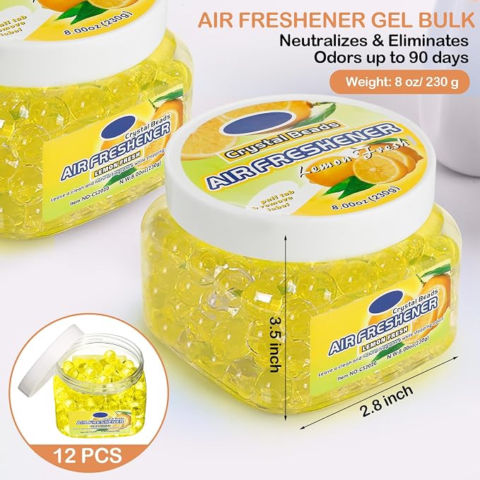 12 Pcs Air Freshener Gel Bulk Odor Eliminator Gel Beads 8 oz Long Lasting Air - Image 2