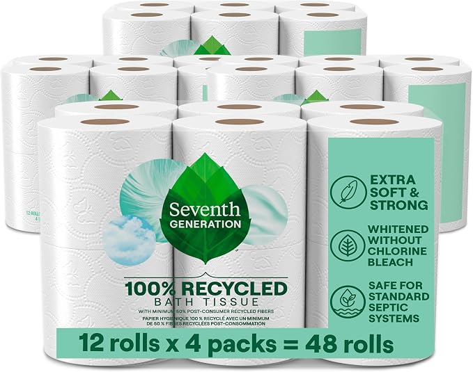 Seventh Generation Toilet Paper Recycled Bath Tissue 4-Pack 100% Recycled Paper by SeventhGeneration