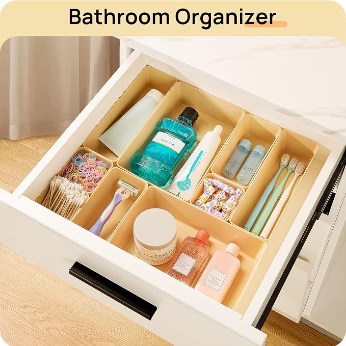 Vtopmart 25 PCS Plastic Drawer Organizers Set, 4-Size Versatile Bathroom and - Image 5