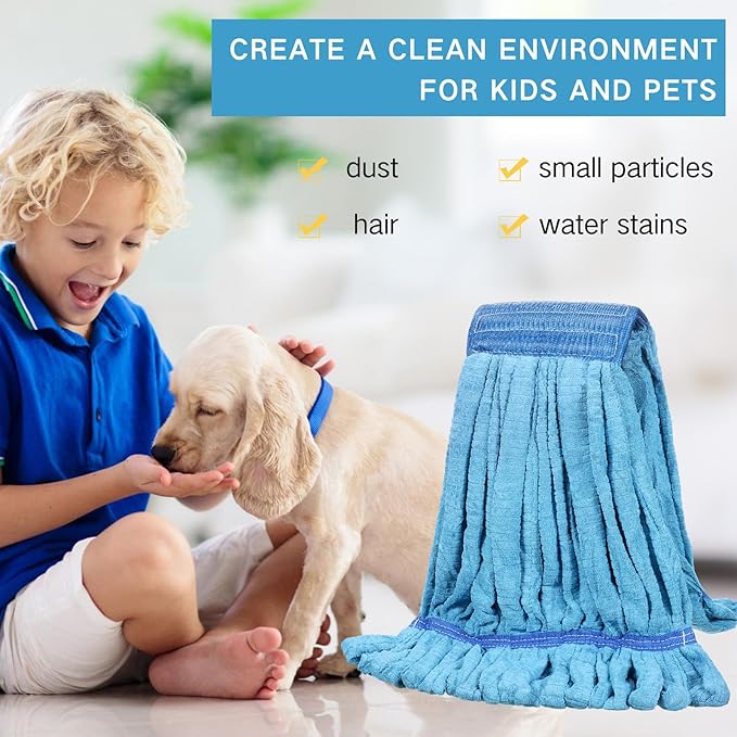 Lallisa 4 Pcs Commercial Mop Head Replacement Tube Microfiber Industrial Looped - Image 5
