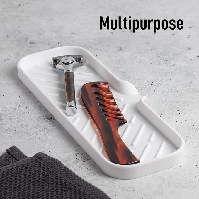 Zulay Kitchen Large Silicone Sponge Holder – Flexible Sink Organizer Tray - Image 5