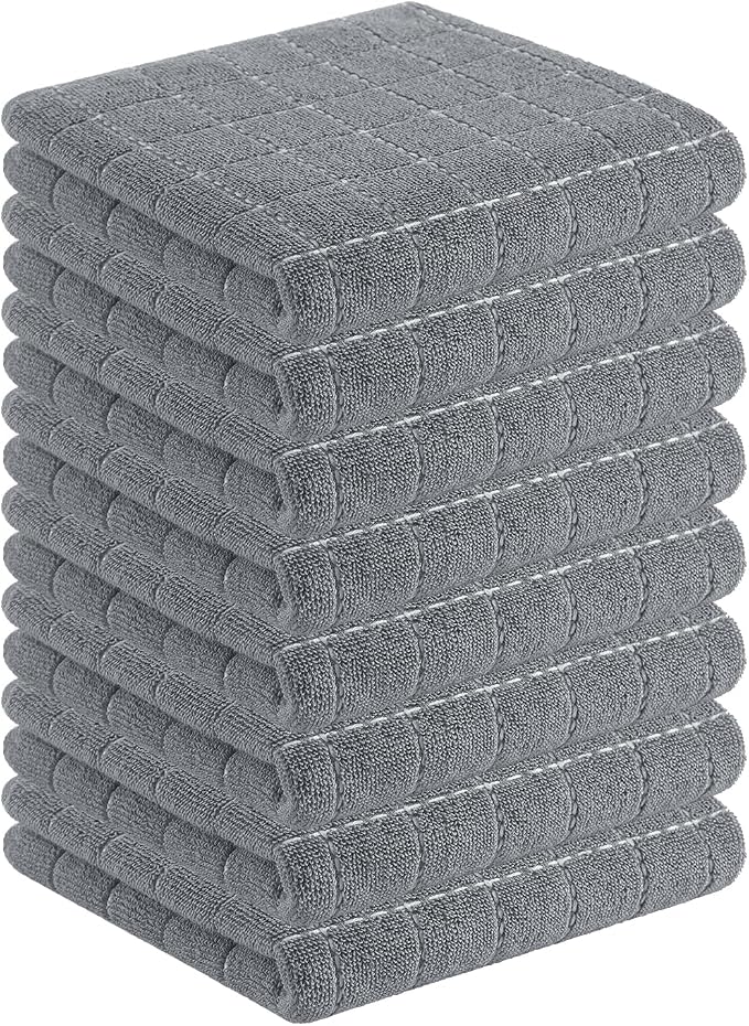 Homaxy 100% Cotton Terry Kitchen Towels, Checkered Designed, Soft and Super by Homaxy