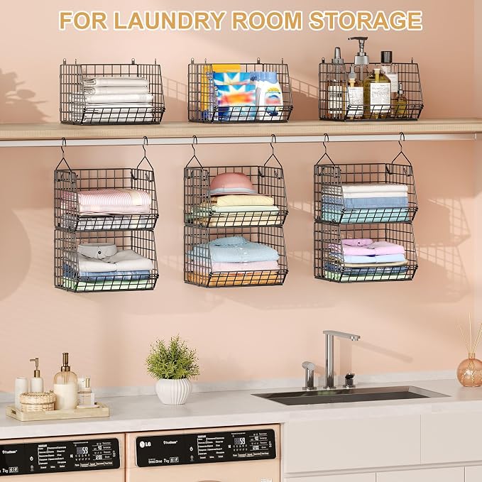 6 Tier Closet Hanging Organizer, Clothes Hanging Shelves - Image 8