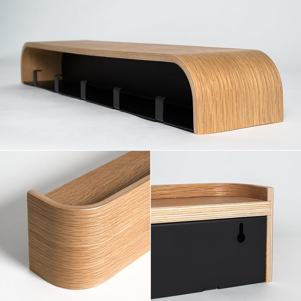 Kazai. Wall-Mounted Coat Rack 'Toke' - Modern Design Coat Rack with H...