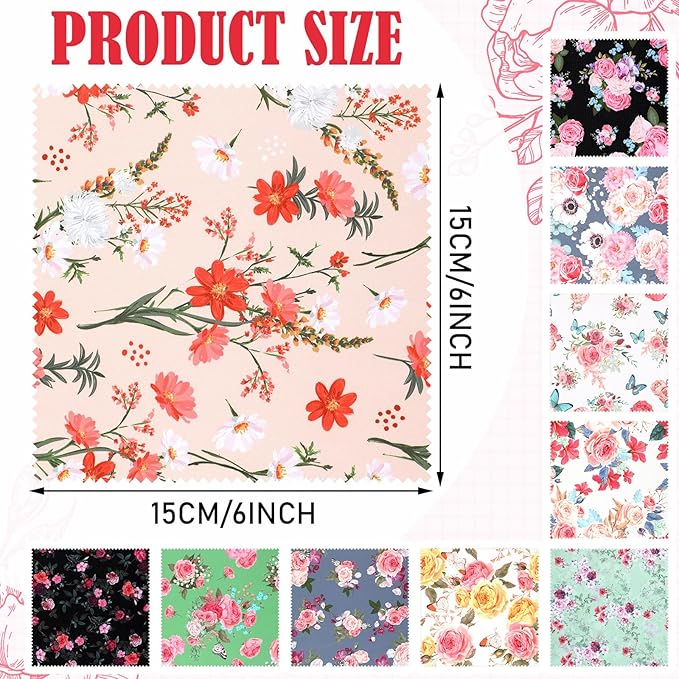 Sinmoe 20 Pcs Microfiber Cleaning Cloth Elegant Flower Design Microfiber Cloth - Image 3