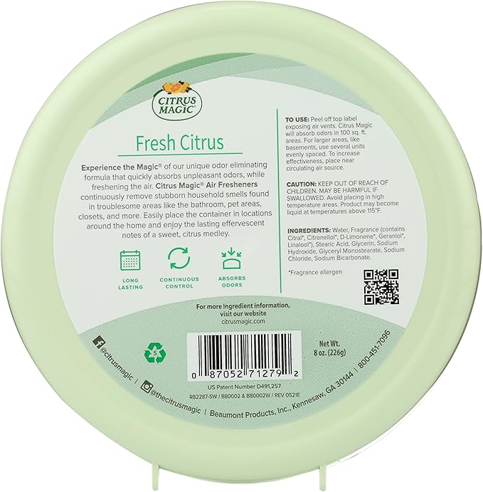 Citrus Magic Odor Absorbing Solid Air Freshener, Fresh Citrus - Image 5