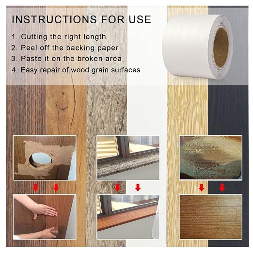 BOMEI PACK Wood Grain Repair Tape, Self Adhesive Repair Patch - Image 9