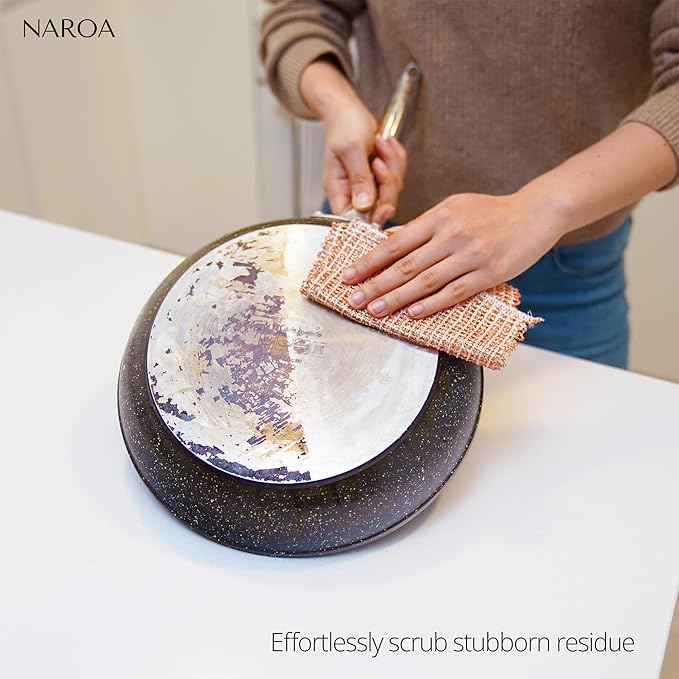 Naroa Copper Scrubbing Pads 3 Pack | 2-Ply Non-Abrasive Metal Mesh Scrubber | - Image 7