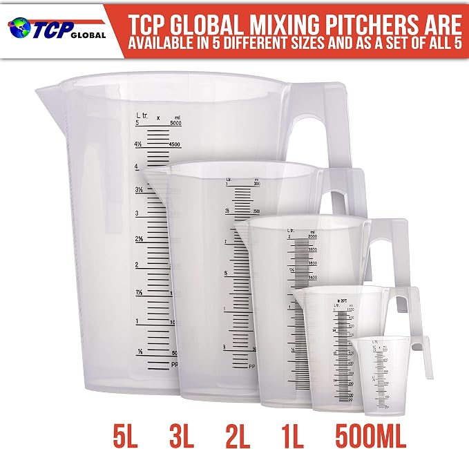 TCP Global 1/2 Liter Plastic Graduated Measuring and Mixing Pitcher - Image 6