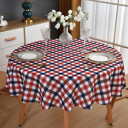 Waterproof Plaid Tablecloth Fabric by Essifunia