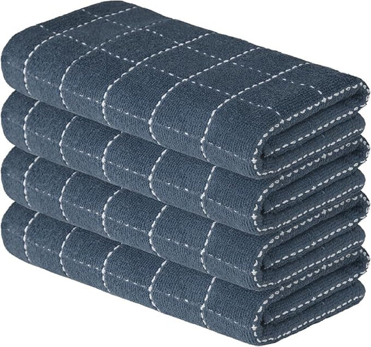 Artoid Mode Checkered Designed Cotton Grey Terry Kitchen Dish Towels, 15x25 by ArtoidMode