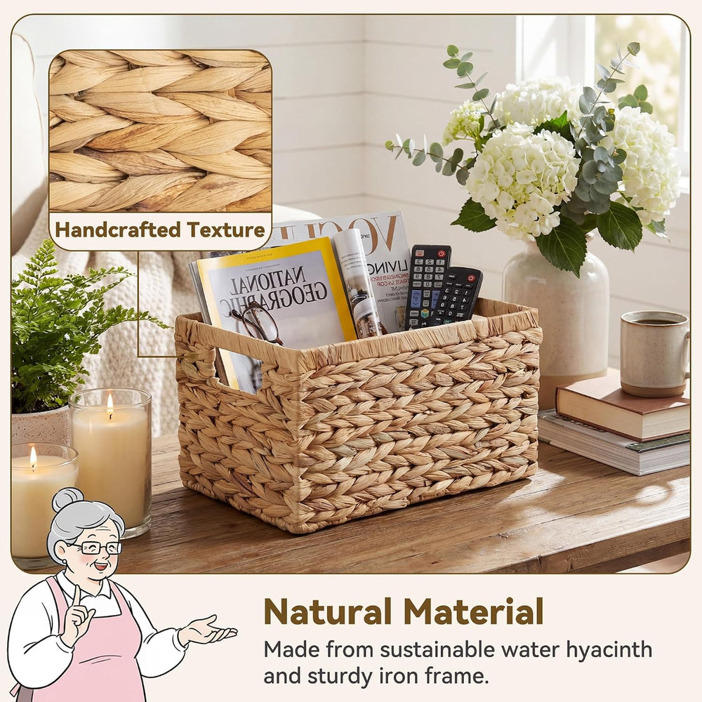 GRANNY SAYS Wicker Storage Baskets for Shelves, Hyacinth Baskets, 2-Pack