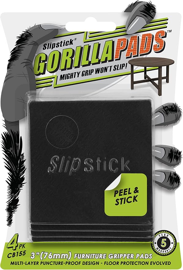 Slipstick GorillaPads Non Slip Furniture Pads/Gripper Floor Protectors 3 Inch by Slipstick