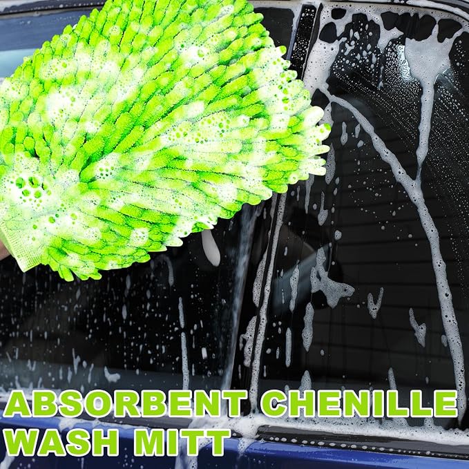 Car Wash Mitt, 2 Pack Premium Chenille Microfiber Wash Mitt, Scratch-Free & - Image 6
